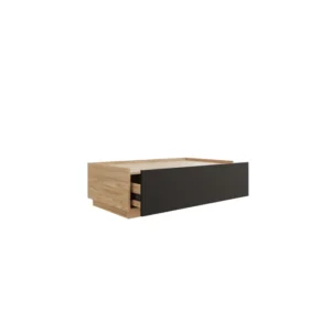 Boîte de rangement en bois avec base noire